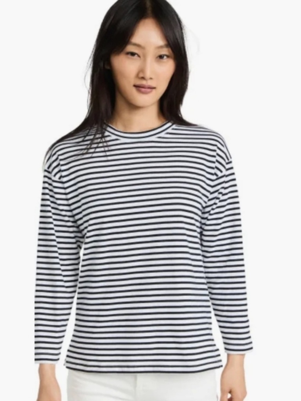 AYR Black & White Striped long Sleeve Tee
